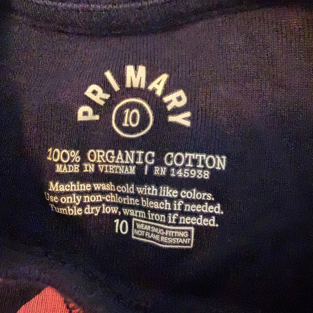 Primary Kids Rainbow Heart Organic Cotton Pajama Set Navy Blue Size 10